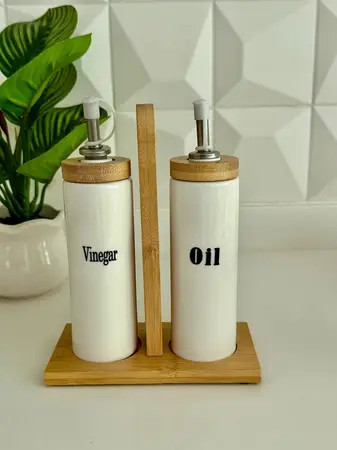 ACEITERO/VINAGRERO CERAMICA/BAMBU