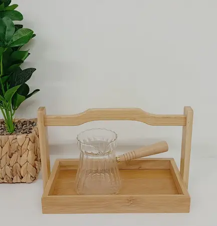 BANDEJA BAMBU CON MANIJA ALTA