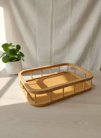 BANDEJA RECT. LINEA BARRAL BAMBU