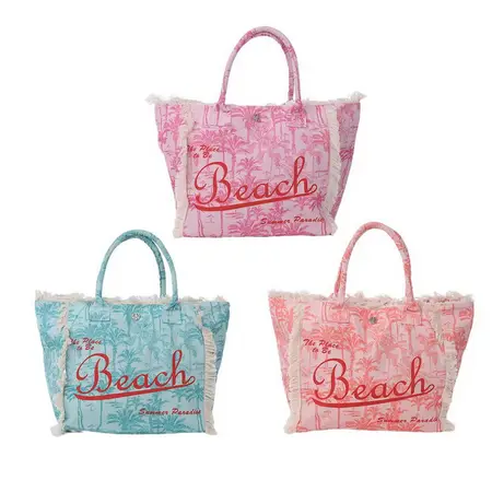 BOLSO LONA PLAYERO C/FLECOS 777-1-1