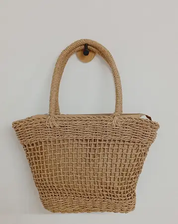 BOLSO PLAYERO RAFIA CALADO