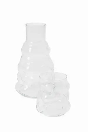 BOTELLA VIDRIO C/VASO DIAMONDS