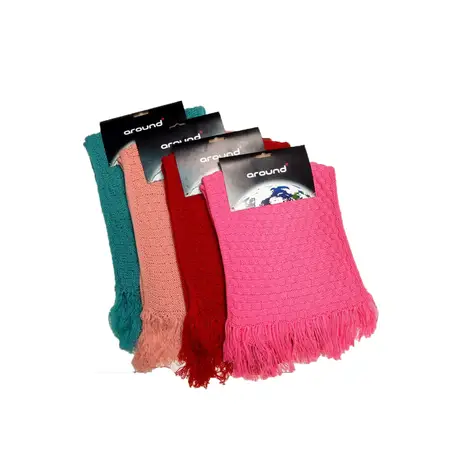 BUFANDA TEJIDA JUVENIL C/FLECOS