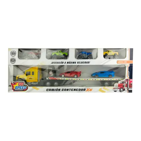 CAMION CON CONTENERDOR DE AUTOS Y MOTOS