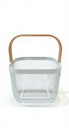 CANASTO FRUTERO METAL BAMBRU WHITE