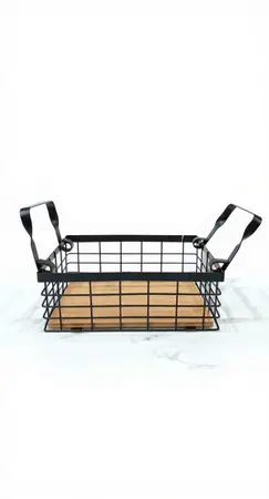 CANASTO METAL BASE BAMBU