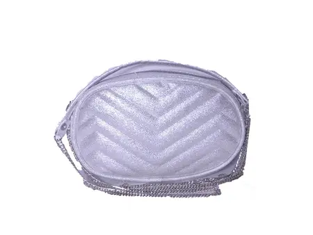 CARTERA BANDOLERA PLATEADA C/CADENA