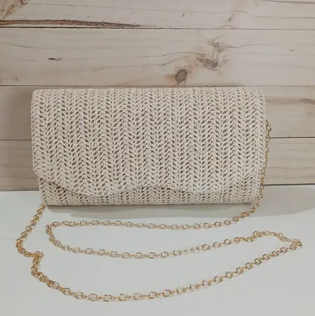 CARTERA C/MANIJA RAFIA NATURAL