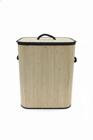 CESTO BAMBU C/TAPA P/ROPA