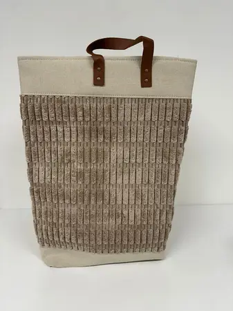 CESTO P/ROPA MANIJA CUERINA L/LOVE COFFEE