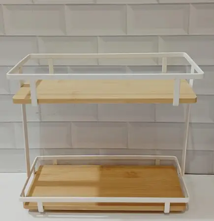 ESTANTE HIERRO & BAMBU L/WHITE