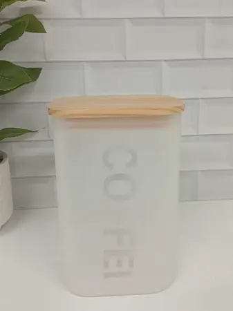 FRASCO VIDRIO COFFEE TAPA HERMETIC. BAMBO