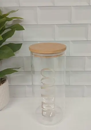 FRASCO VIDRIO COFFEE TAPA HERMETIC. BAMBO