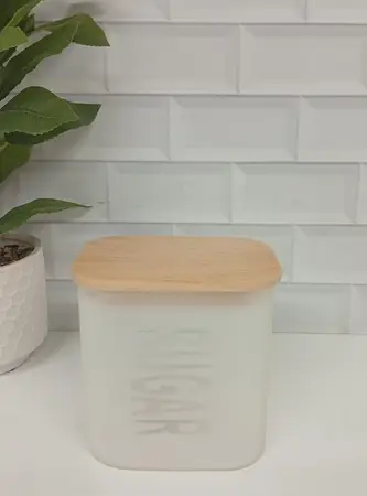 FRASCO VIDRIO SUGAR C/TAPA HERMET. BAMBO