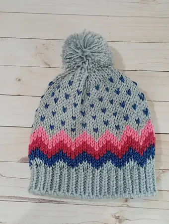 GORRO JACKARD C/POMPON