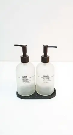 JUEGO DISPENSER X 2 UNID. BASE BAMBU