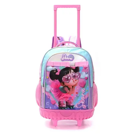 MOCHILA C/CARRO 18 NENAS COOL TUTU ROSA