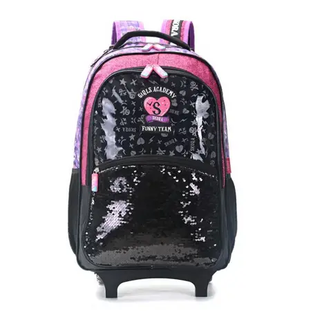 MOCHILA C/CARRO GIRLS ACADEMY 18 LENTEJUELAS