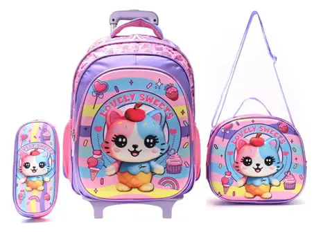 MOCHILA C/CARRO LUNCHERA Y CARTUCHERA 42981