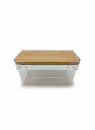 ORGANIZADOR ACRILICO C/TAPA BAMBU