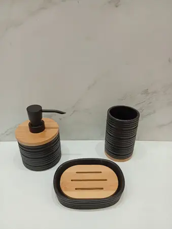 ORGANIZADOR P/ BAÑO 3 PCS. CERAMICA BLACK