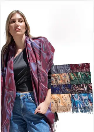 PASHMINA LANILLA MARMOL C/FLECOS
