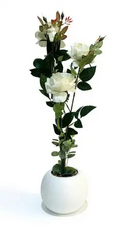 PLANTA ROSAS BLANCAS ARTIFICIAL 70CM.