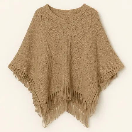 PONCHO CHENILL TRAMADO