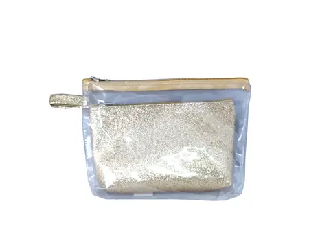 PORTACOSMETICO DOBLE GLITER Y CRISTAL