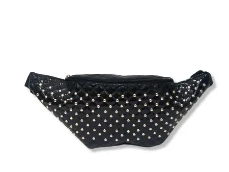 RIÑONERA MATELASE C/TACHAS CHAROL