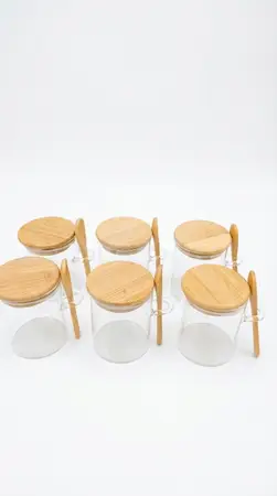 SET ESPECIERO VIDRIO C/CUCHARITA X 6 UNID.