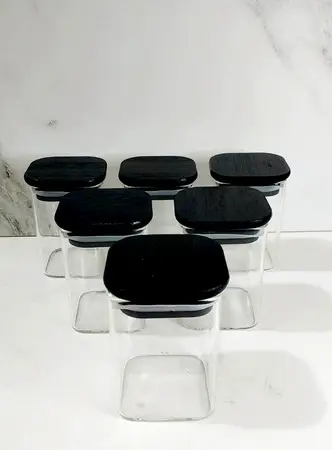 SET FRASCO VIDRIO C/TAPA HERM. X 6