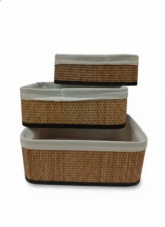 SET ORGANIZADOR BAMBU/LIENZO X3