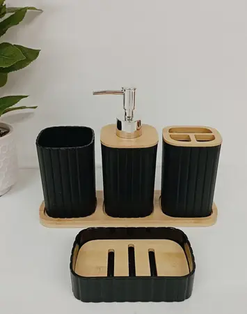 SET P/BAÑO BLACK X 5 PCS.