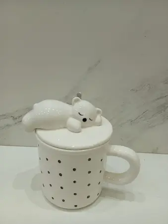 TAZA CERAMICA C/TAPA OSITO 400ML