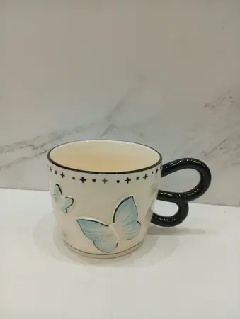 TAZA CERAMICA MARIPOSA 400ML