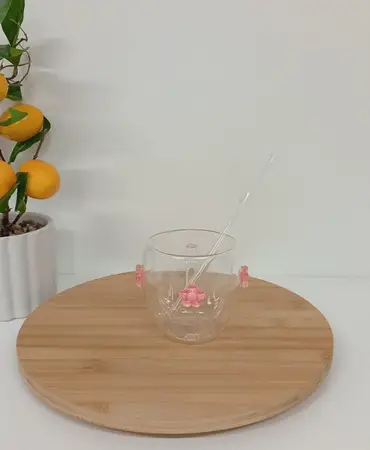 TAZA VIDRIO C/SORBETE 250ML.