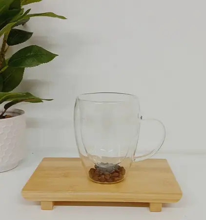 TAZA VIDRIO DOBLE COFFEE 350ML