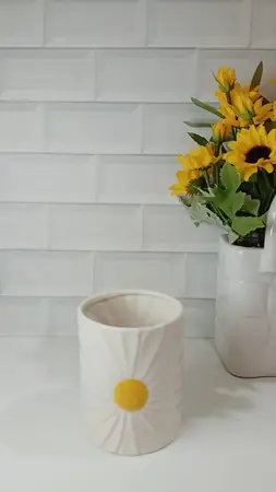 VASO PORTA CEPILLO CERAMICA MARGARITA