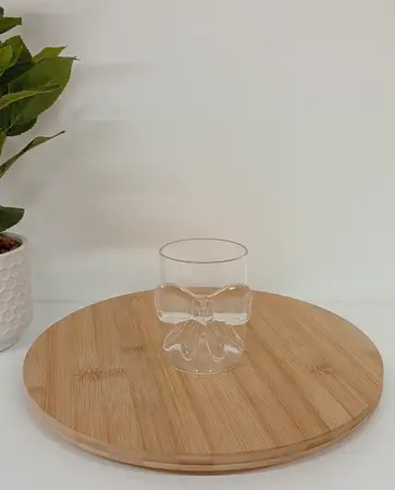 VASO VIDRIO C/MOÑO TRANSPARENTE