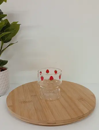 VASO VIDRIO DECO.FRUTILLA 300ML